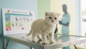 Kedi aşı takvimi 2026 – yavru kedi veteriner masasında