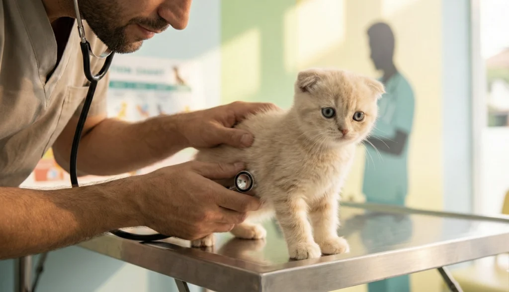 kedi aşı sonrası veteriner muayene