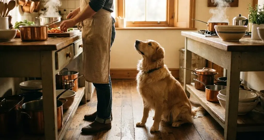 Sofrada yemek bekleyen köpek – ev yemeği vermek doğru mu?