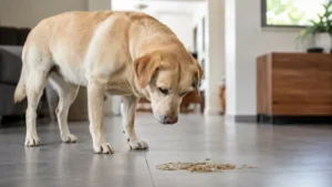 Bulantı ve kusma belirtileri gösteren ev köpeği