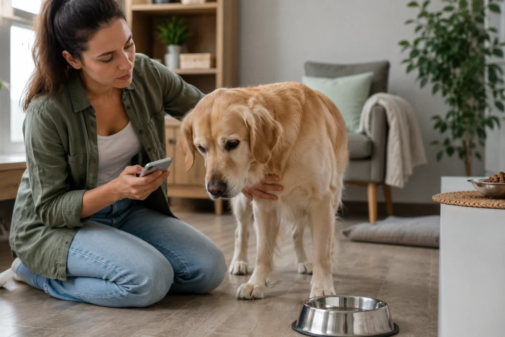 Tek seferlik kusma sonrası genel durumu iyi olan köpeğin evde güvenli şekilde takip edilmesi