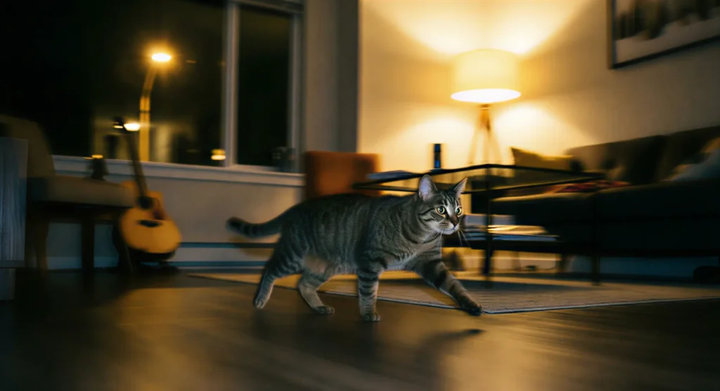 gece delirme(zoomies) yaşayan kedi