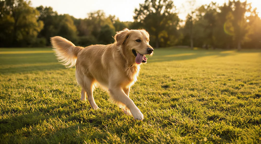Enerji fazlalığı nedeniyle uluyan köpeklerde egzersizin önemini anlatan parkta yürüyüş sahnesi.